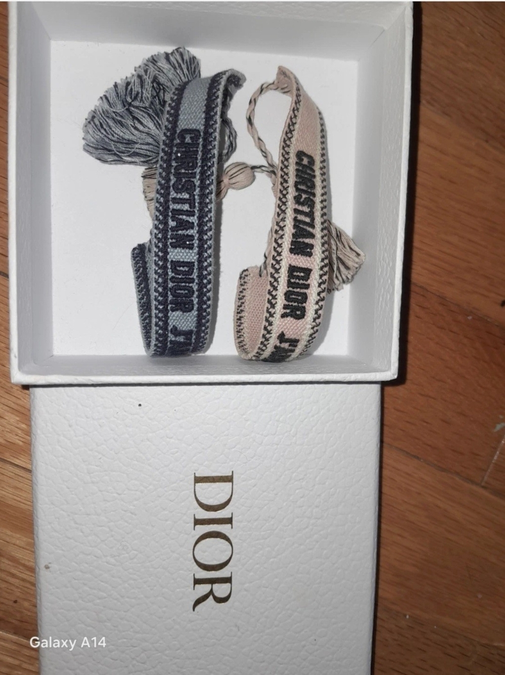 Dior Women’s Braided Logo Bracelet - Dust Pink & Blue